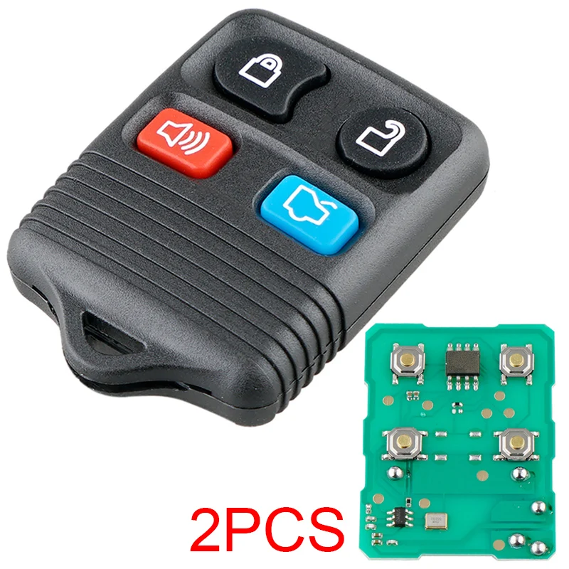 2pcs/lot 4 Buttons Car Keyless Replacement Remote Key Fob CWTWB1U212 / CWTWB1U331 / GQ43VT11T / CWTWB1U345 Fit for Ford