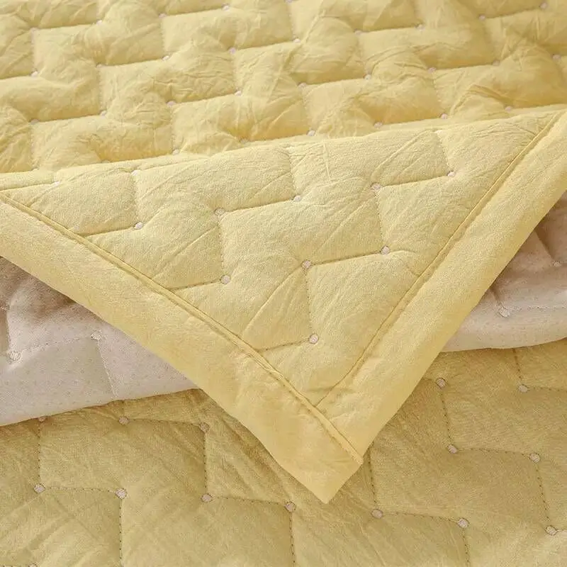 Хлопковый чехол для дивана однотонный нескользящий искусственная защита