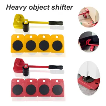 

Easy Furniture Lifter Mover Tool Set Heavy Stuffs Moving Hand Tools Set Wheel Bar Mover Device Furniture Transport Tool
