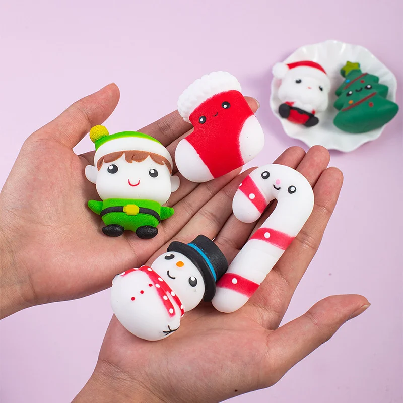2022 New Kawaii Squishy Toy Santa Claus Christmas Tree Squeeze Rising Abreact Adults Stress Relief Toys For Children