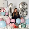 32 Inch Digital Foil Helium Air Ball Gold Silver Rose Gold Blue Large Number Number Balloon Birthday Party Wedding Decoration ► Photo 3/6