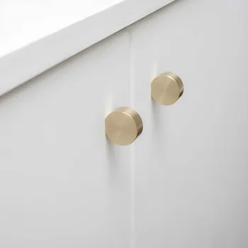 

1PCS Brass Cabinet Handle Cupboard Drawer Copper Handle Door Knob Kitchen Cabinets Door Pulls Gold Cabinet Knobs and Handles