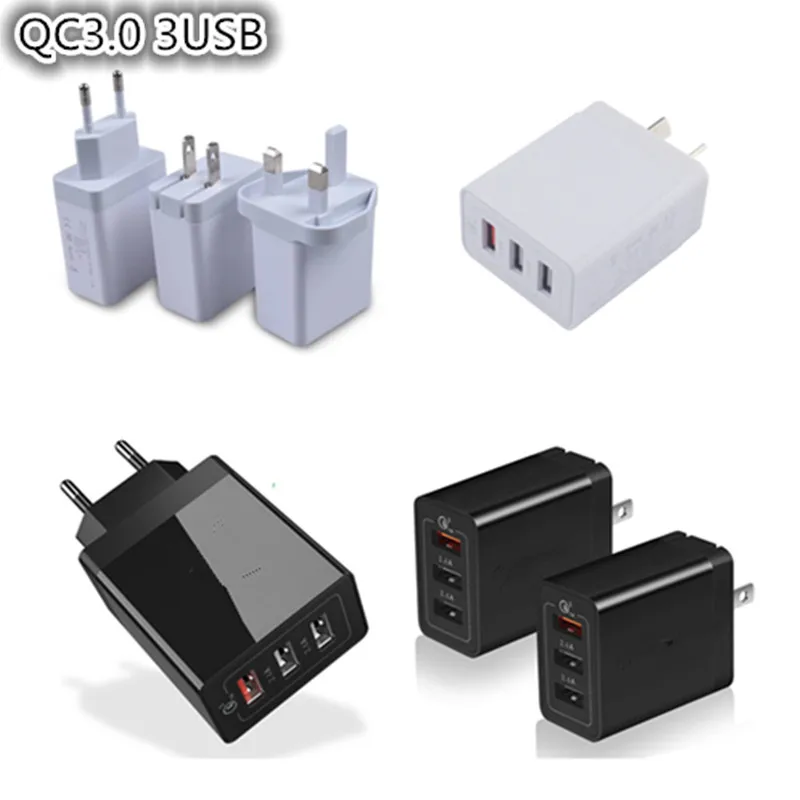 Комплект из 2 предметов для быстрой зарядки 3 0 EU/US/UK AU разъем 3USB зарядное