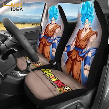 

HUGSIDEA Anime Dragon ball Print Car Seat Covers for Car Trunk Men Set of 2 Easy Clean Cloth Automobile Seat Protector Universal