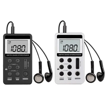 

AM FM Portable Pocket Radio, Mini Digital Tuning Stereo with Rechargeable Battery and Earphone for Walk/Jogging/Gym/Camping (Bla