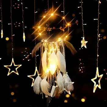 

Creative Feathers Dream Catcher LED Light String Wall Hanging Pendant Decor