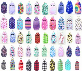 

500PCS Neoprene Hand Keyring 30ML Sanitizer Travel Bottle Holder Keychain Bags Key Rings Hand Soap Bottle Holder