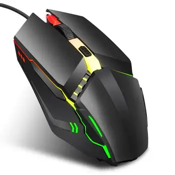

PC Gaming Mouse Computer Skin-friendly With 7 Bright Colors LED Backlit And Ergonomics Design For LOL CS Luminous Mouse