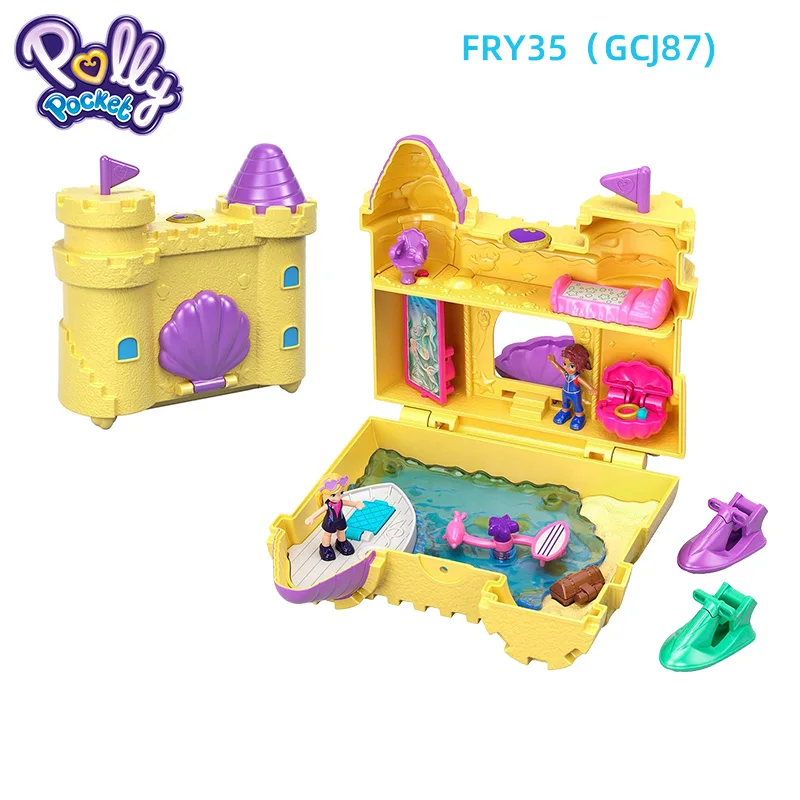 Оригинальная карманная кукла Mattel Polly, скрытый мир, мини-сцена, домашние игрушки для девочек, для детей, Русалочка, детская игрушка, матрешки, куклы - Цвет: GCJ87