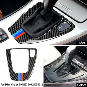 

Car Styling For BMW E90 E92 E93 3 Series True Carbon Fiber Gear Shift Control Panel Cover Sticker Trim Interior Accessories