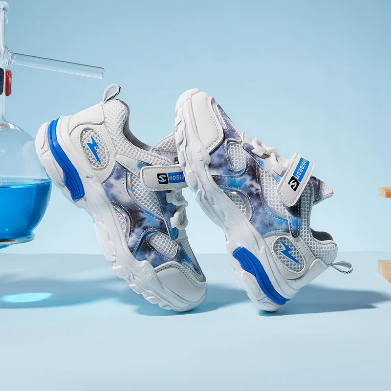 

Брендовые детские кроссовки, сетчатые дышащие кроссовки для девочек, уличная спортивная обувь на липучке для девочек, лето 2021 г.