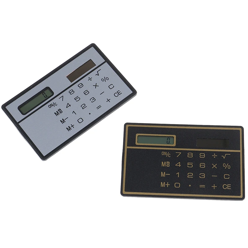 Hot 8 Digits Ultra Thin Mini Slim Credit Card Size Solar Power Pocket Calculator 