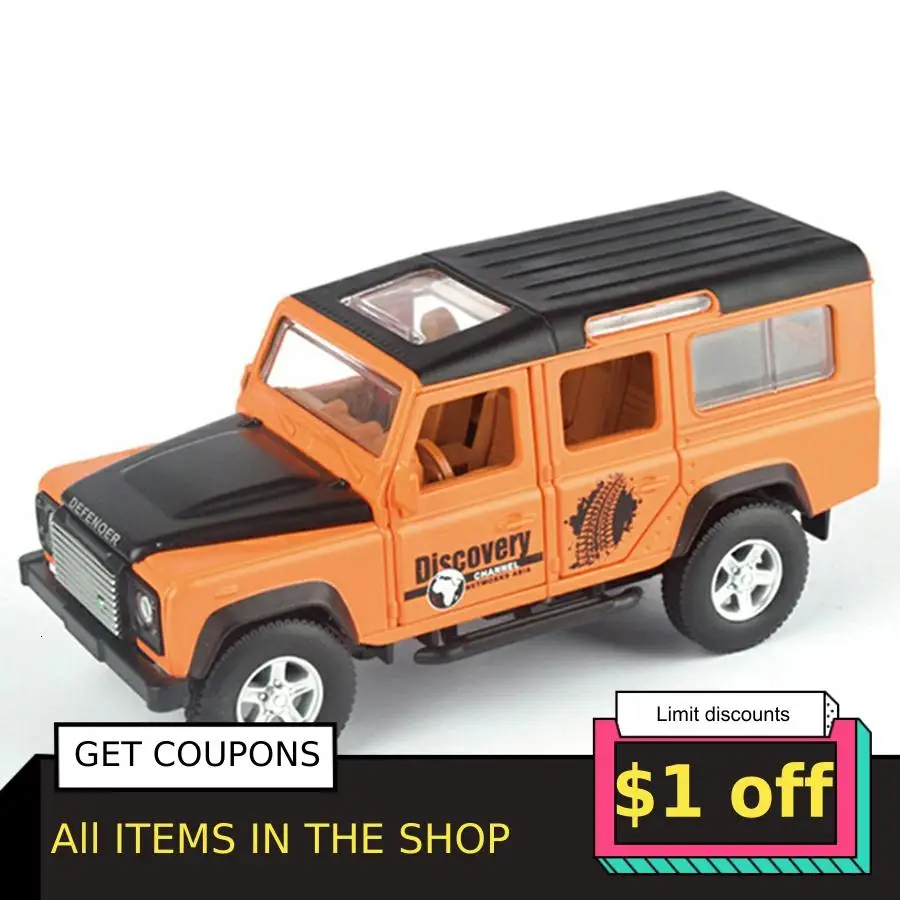 1/32 Diecast Alloy Land Rover Defender Car Metal Model Simulation Classic Off-road Suv Vehicle Pull Back Auto Toys For Children |