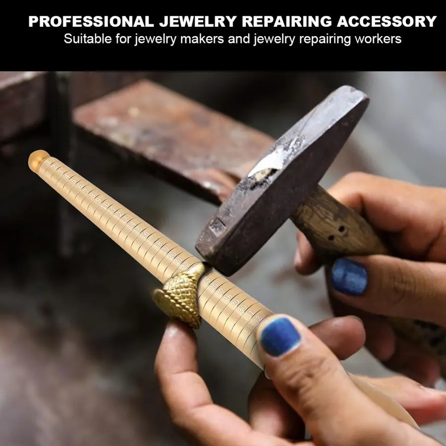 Ring Size Mandrel Stick Finger Gauge Ring Sizer Ring Size Measuring Stick Copper HK Size Ring Jewelry Making Tool for Jeweler - Image 3