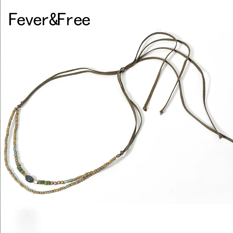 Fever &amp Free Ретро стиль 3 цвета бархатное замшевое ожерелье минимализм этническая