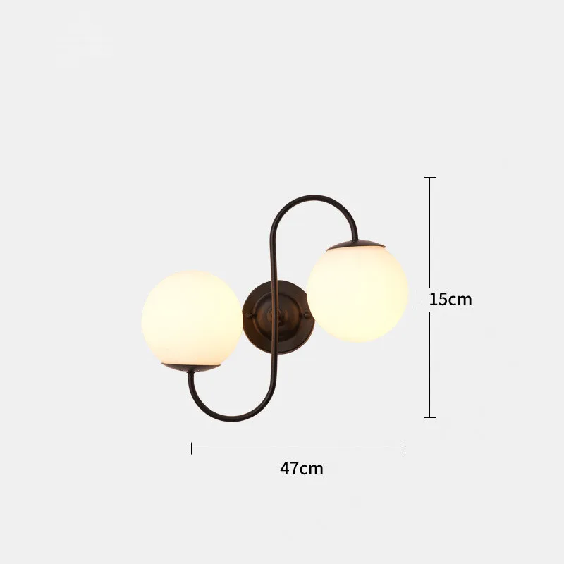 Contracted American-style wall light Bedroom headboard glass wall lamp living room TV background wall hallway wall lamp - Цвет абажура: C