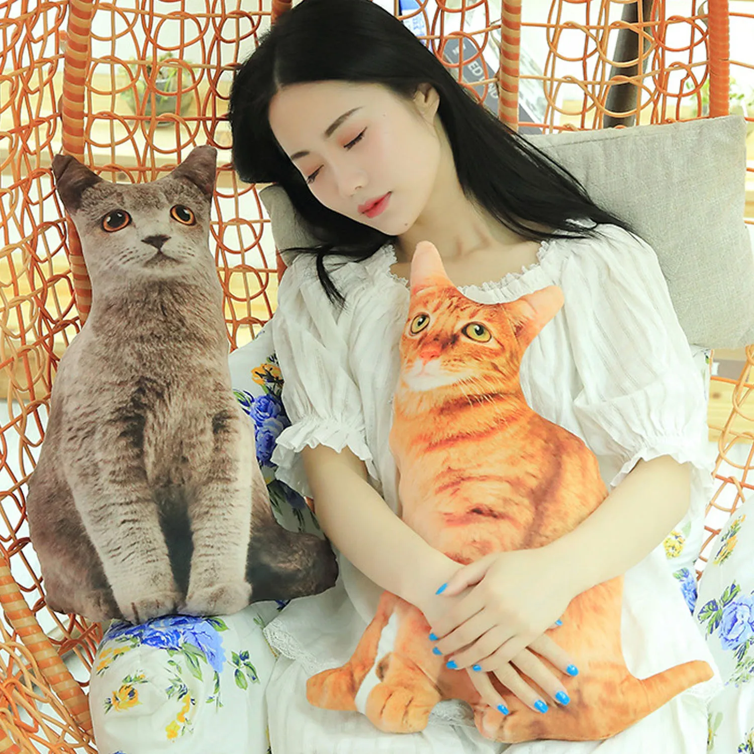 45 см 3D моделирование кошка плюшевая Мягкая кукла игрушка кошка мягкая подушка животные Подушка Диван Декор плюшевая игрушка для детей подарок на день рождения