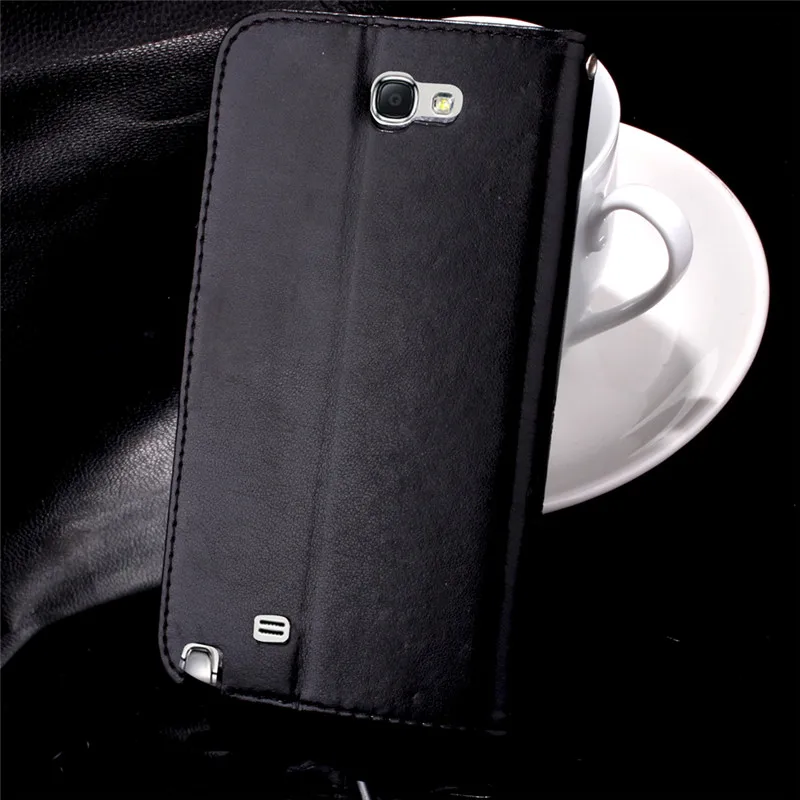 Чехол-книжка из искусственной кожи для samsung Galaxy Note 2, чехол-кошелек для samsung Note 2, N7100, Note2, мягкий силиконовый чехол