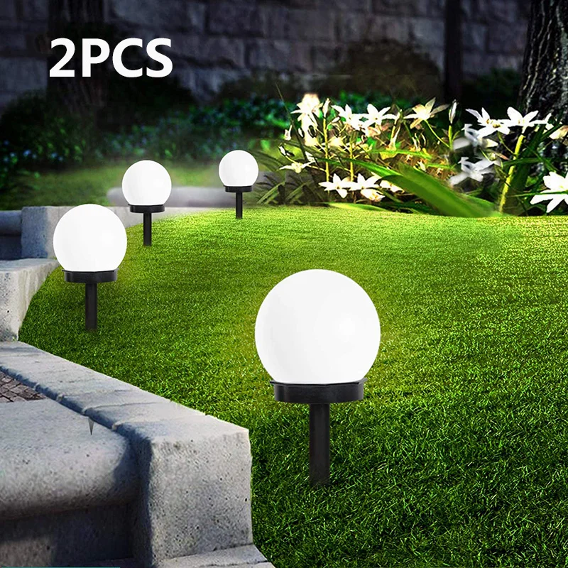 

2PCS Outdoor Garden Light Solar Lamp Solar LED Globe Landscape Lights Waterproof Light Lamp For Patio Walkway Party Christmas