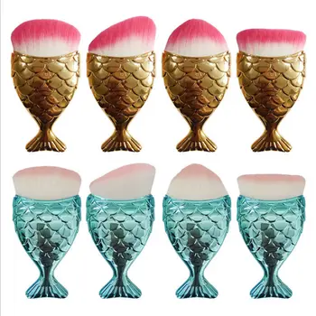 

Fish Tail Makeup Brush Foundation Powder Brush Professional Make Up Blush Brush Mermaid Face Beauty Cosmetic Kit Tool dfdf