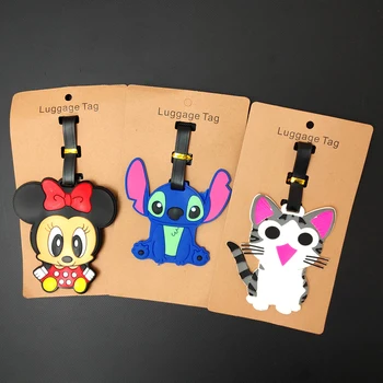

Cartoon Minnie Luggage Tag Silica Gel Travel Accessories Portable Label Suitcase ID Address Holder Women Baggage Boarding Tags