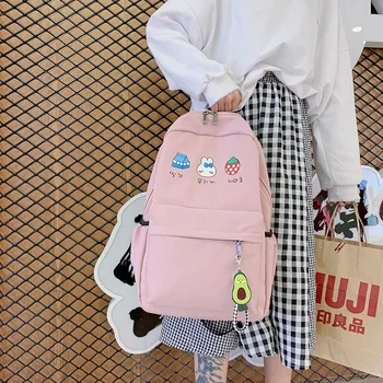 

2020 New Japanese Ins Girl's Heart Bag Female Student Korean Canvas Backpack Popular Brand High School