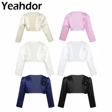 Пышные платья для девочек с цветочным узором для свадебной вечеринки; куртка для девочек; болеро с длинными рукавами; жакет; Болеро; свитер; вечерние платья; короткий кардиган