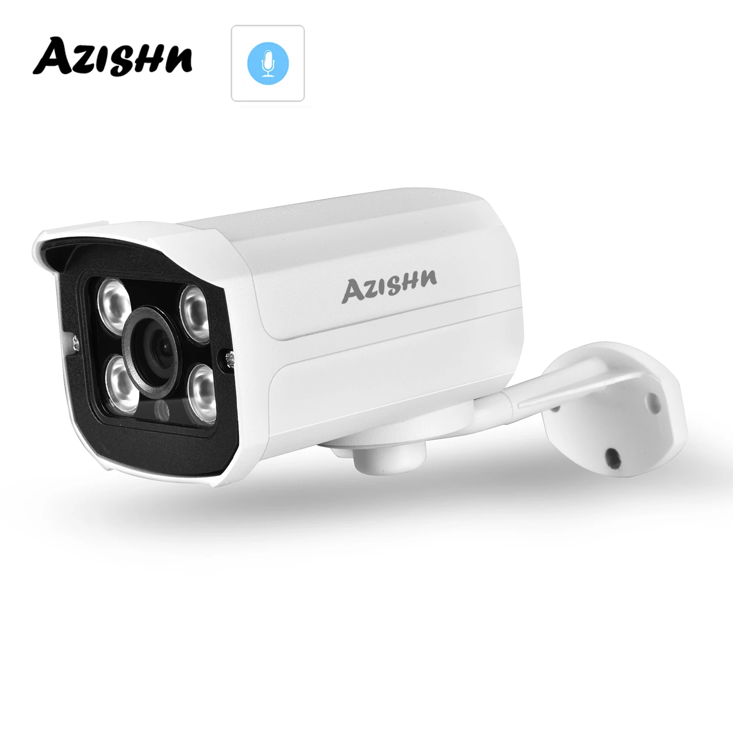 IP-камера AZISHN H.265 3 Мп металлическая Водонепроницаемая камера с записью звука и