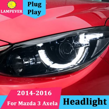 

HLC Style LED Head Lamp for Mazda 3 led headlights 2014-2016 FOR Axela drl H7 hid Bi-Xenon Lens low beam