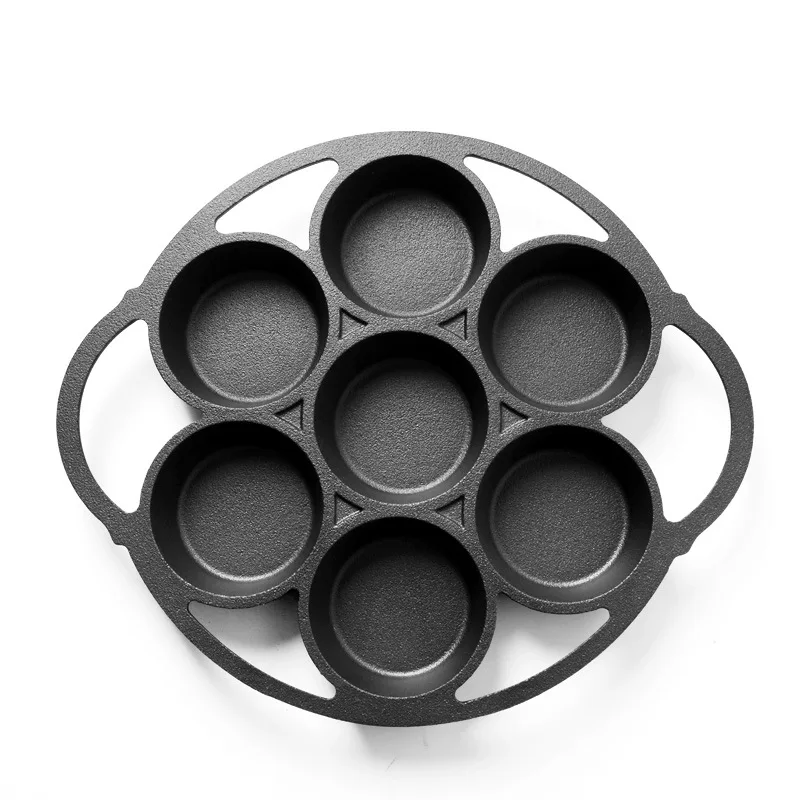 

Cast-iron Pot Seven Holes Cake Mold Cast-iron Seven Holes Cake Mould Meat Omelet Iron Pot