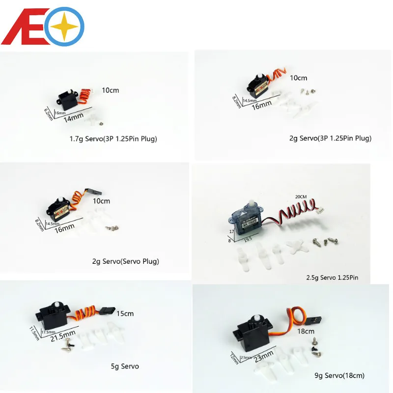 4 шт./лот высокоскоростной цифровой PZ/EMAX Servo 1 7g 2. Φ 9g 17g 37g для радиоуправляемого