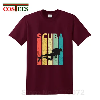 

Vintage Scuba Diving T shirt men man Retro Scuba Diver T-shirt Diving tshirt Diver Teeshirt male Perfect Swimming lover clothing