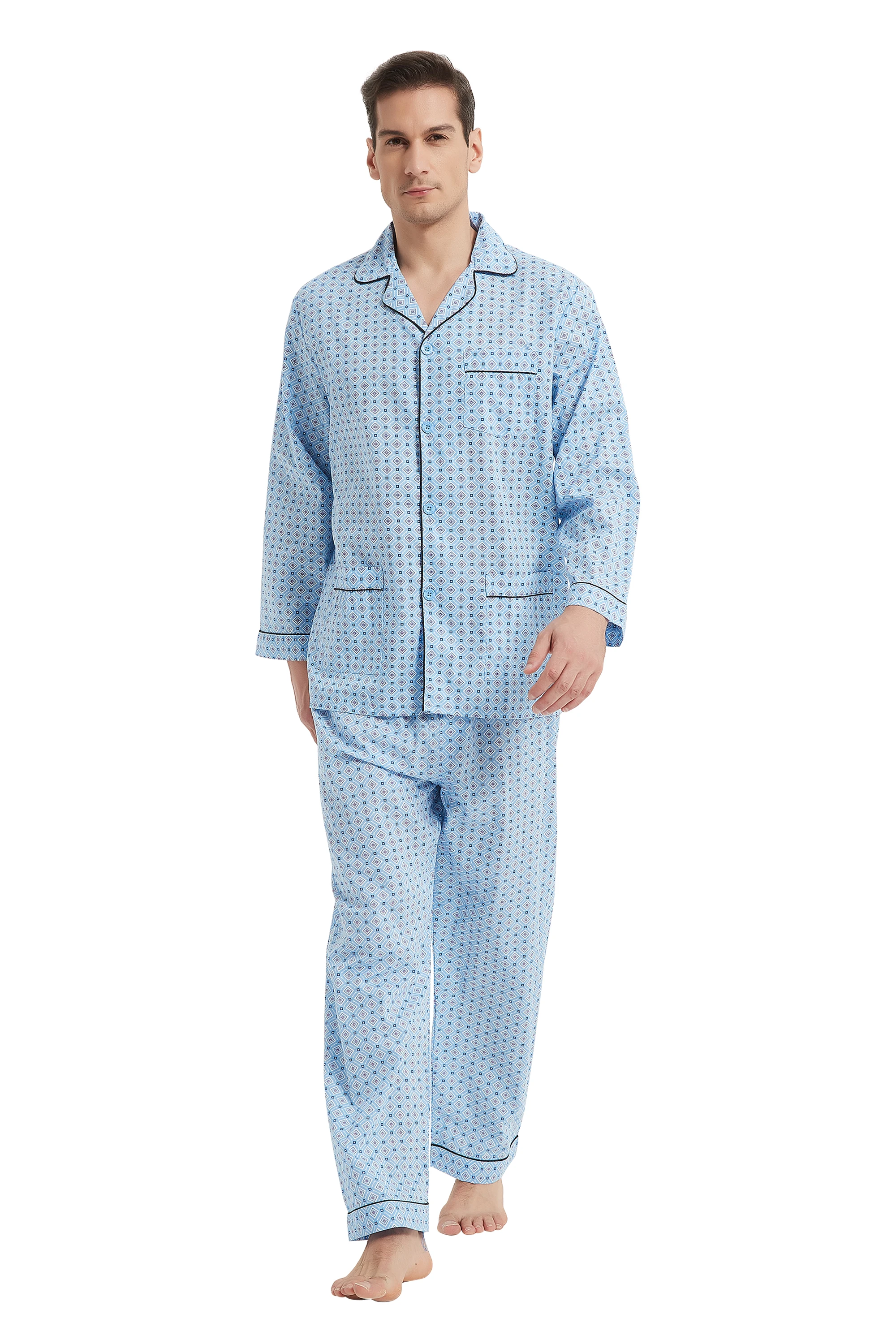 Global pajamas Men's Classic with trousers/pajamas with long sleeves/pajamas with pants