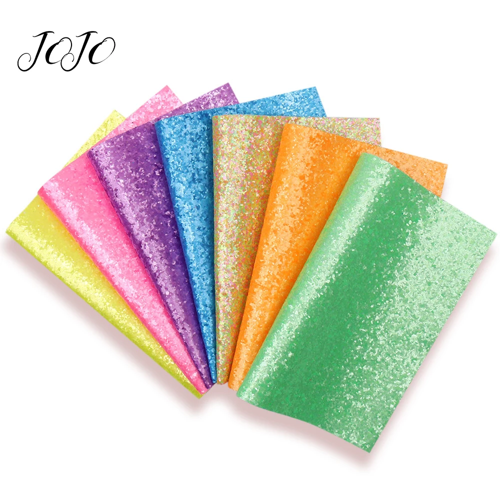 

JOJO BOWS 22*30cm 1pc Matte Chunky Glitter Synthetic Leather Fabric Sheet DIY Hair Bows Handmade Craft Supplies Home Decoration