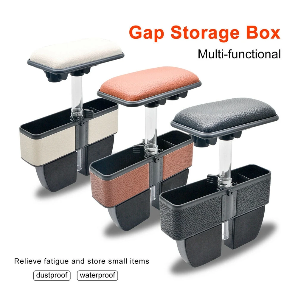 

Adjustable Multi-Functional Big Storage Armrest Box Center Console PU leather Pads Universal Car Center Console Armrests