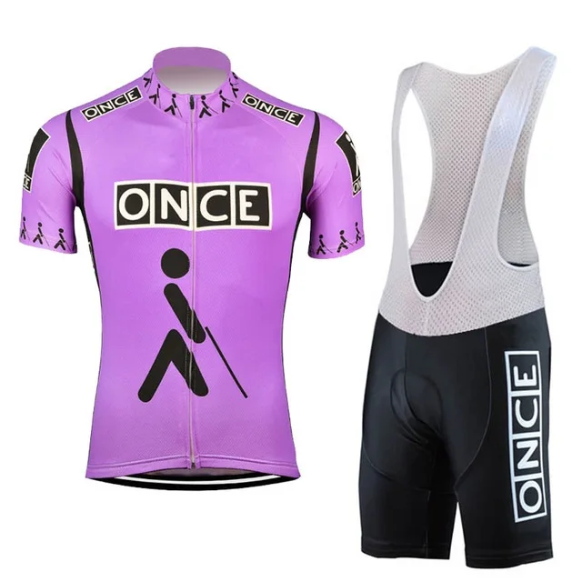 ONCE TEAM фиолетовые ретро классические майки для велоспорта, набор гоночных велосипедов, летний комплект одежды с коротким рукавом, Майо, Ropa Ciclismo