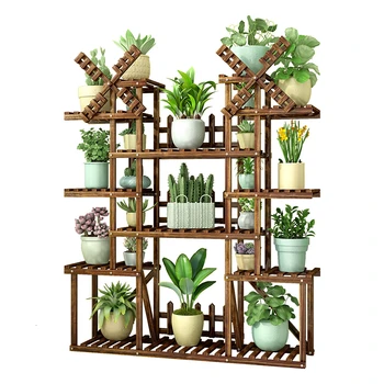 

Multi-storey Room Built-in Rack Landing Type Balcony Solid Wood Iron Art A Living Room Meaty Botany Flowerpot Frame
