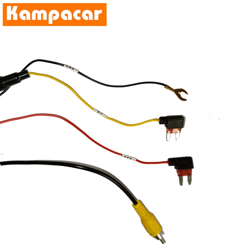 Kampacar трансформатор для автомобильных видеорегистраторов автомобильный парковочный монитор провод 2,6 метров для автомобиля приборный видеорегистратор автомобильный мини возможный трансформатор