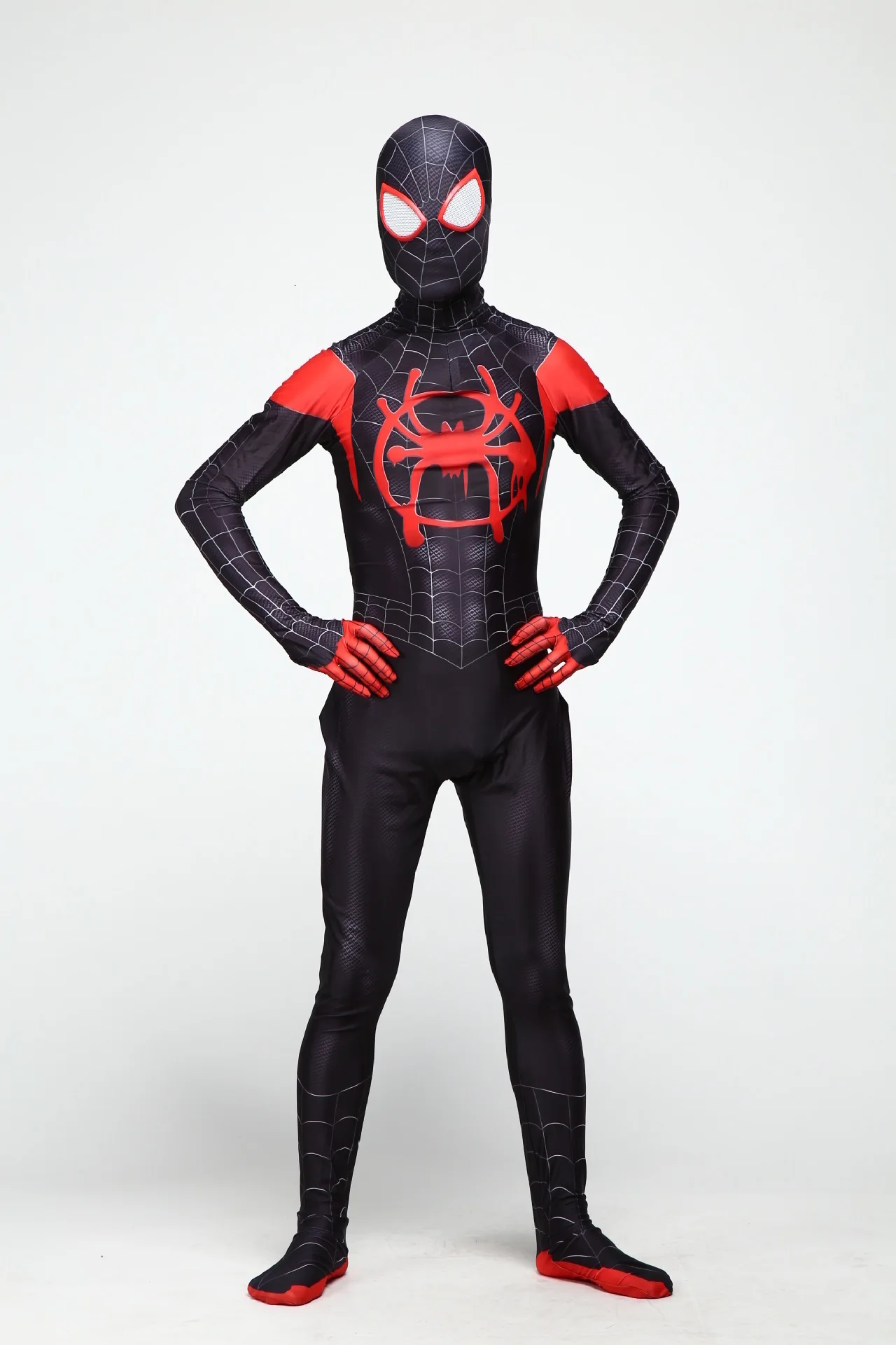 3D принт Человек-паук в стихах паука Майлз Моралес Косплей костюмы зентай костюм Спайдермен Spidey костюм для мужчин и взрослых детей