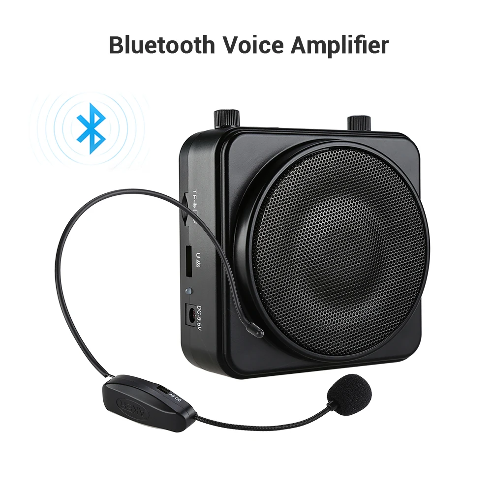 

Aker MR2500W 22W Portable Wireless Bluetooth PA Voice Amplifier Headset Microphone 2200mA Amplifier Speaker Voice Booster