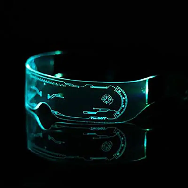

Colorful EL Wire Luminous Glasses LED Light Up Visor Eyeglasses for Costume Neon DJ New Year Christmas Party