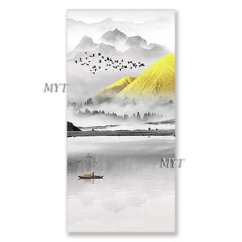 

Home Decorative Fine Art Ink Style Chinese Scenery Oil Painting No Frame Wall Hanging Artwork Picture On Canvas For Dining Room