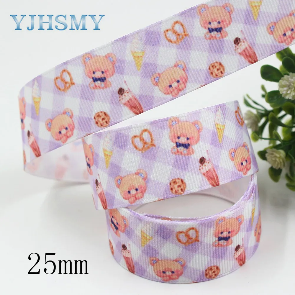 I-191221-2803 YJHSMY I-191221-2797, 25 мм 10 ярдов мультфильм лук Кепка любовь печатных корсажные ленты, лук Кепка, одежда, День Святого Валентина DIY украшения - Цвет: I-191221-2803