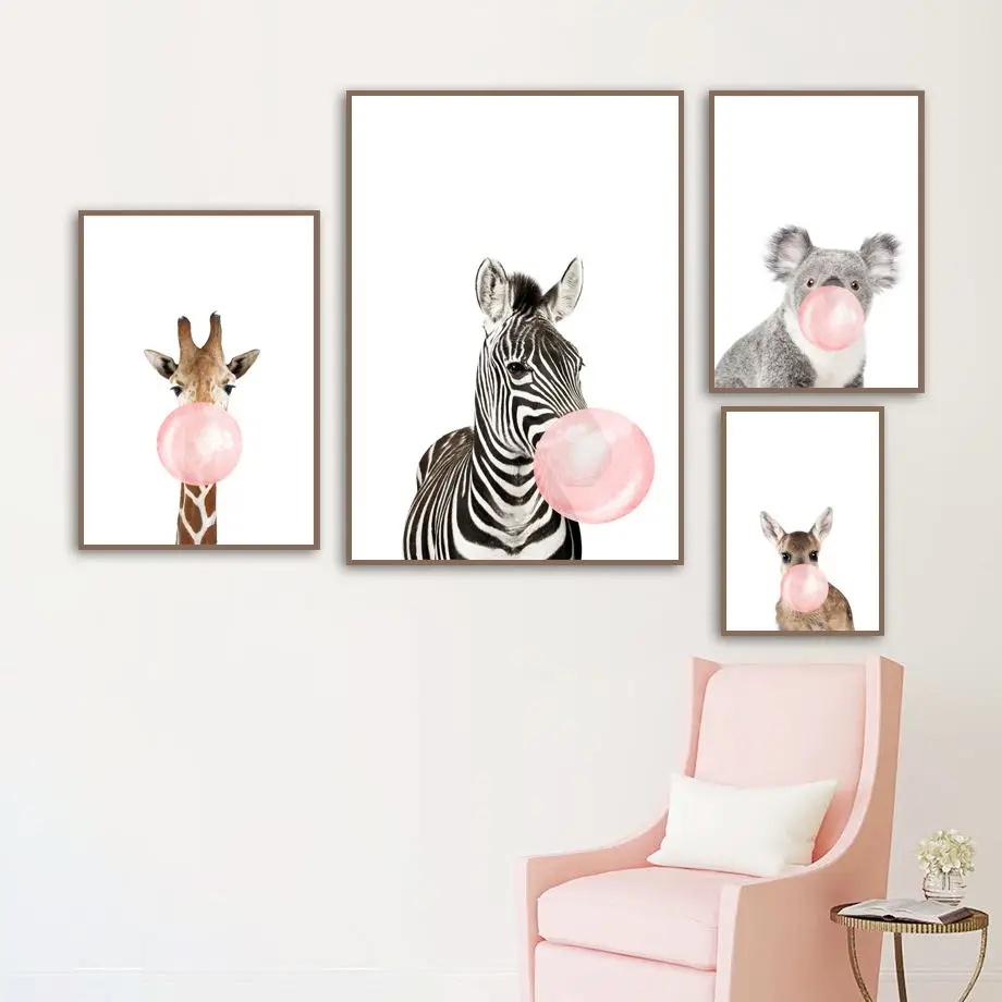 Настенная картина Зебра жираф олень коала|Рисование и каллиграфия| |