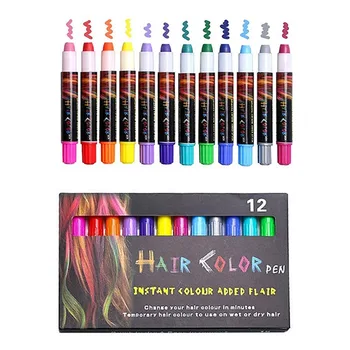 

12-color Disposable Hair Dye Pen Plant Formula Mild And Non-irritating Hair Color Pen NEW 2020
