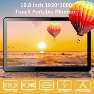 10.8 ġ 1920x1080 ޴ ġ , HDMI/USB C/Ŀ ĵ , Ʈ PS4/5 ġ  ̿ ȣȯ 
