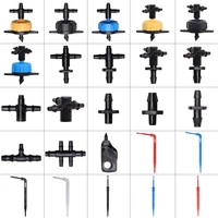 Garden 1/8" Drip Irrigation Sprinkler 4 Way Water Pipe Connector 4/7mm To 3/5mm Hose Bend Arrow Emitter Dripper Watering Fitting 1