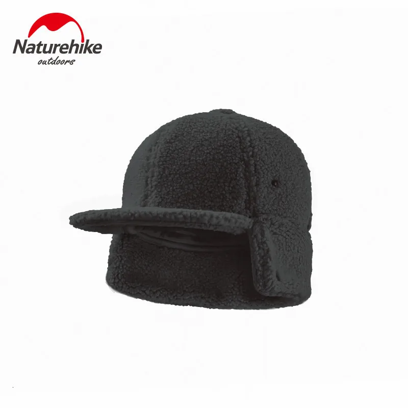 Naturehike новая уличная походная шапка, сезон осень-зима шапка теплая ветрозащитная унисекс защита для ушей дышащая овечья шерсть шляпа для альпинизма - Цвет: Black