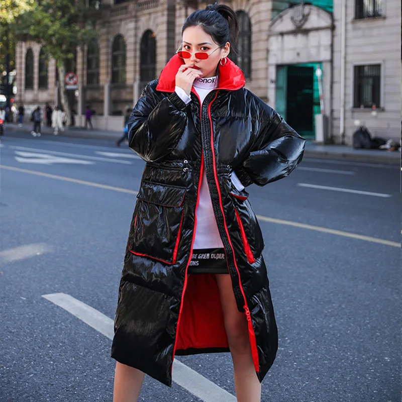 Женский зимний пуховик с воротником хомутом на белом утином пуху|Пуховики| |