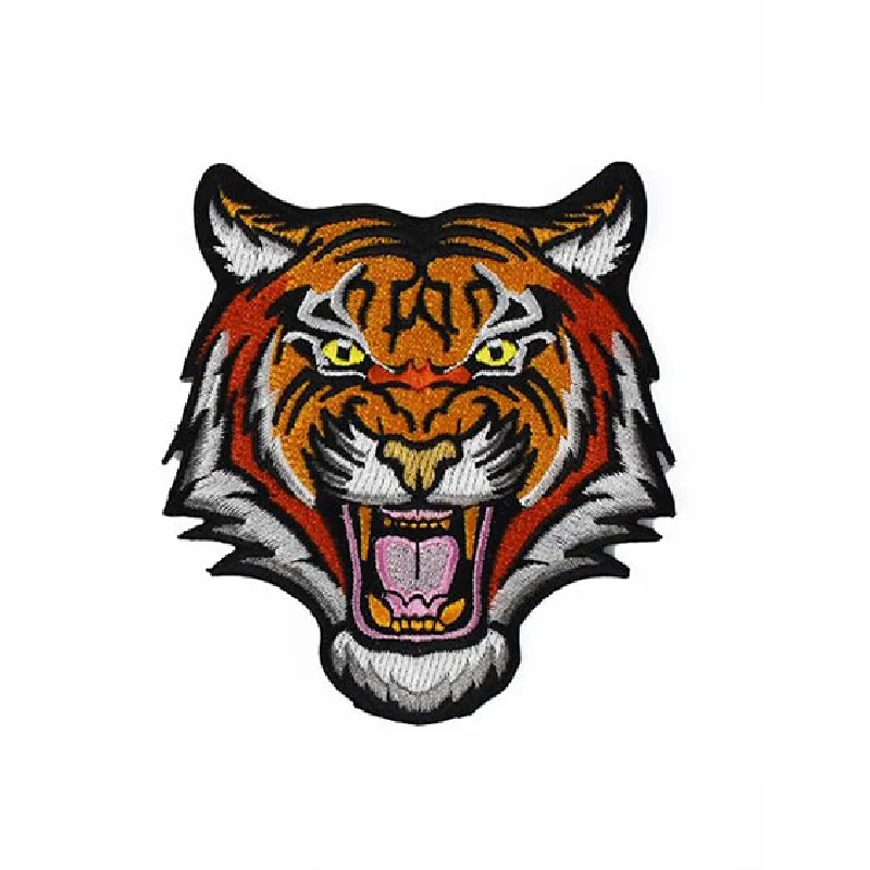 tiger Одежда вышивка патч DIY аксессуары для одежды голова тигра вышивка тканевые наклейки сумка шляпа красивый дизайн клейкая лента - Цвет: tiger